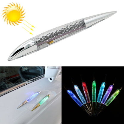 Car Solar Shark Gill Warning Lights Car Door Anti-collision Rear-end Collision LED Dlashing Lamp, Mode: Constant Bright + Flashing (Silver) - In Car by buy2fix | Online Shopping UK | buy2fix