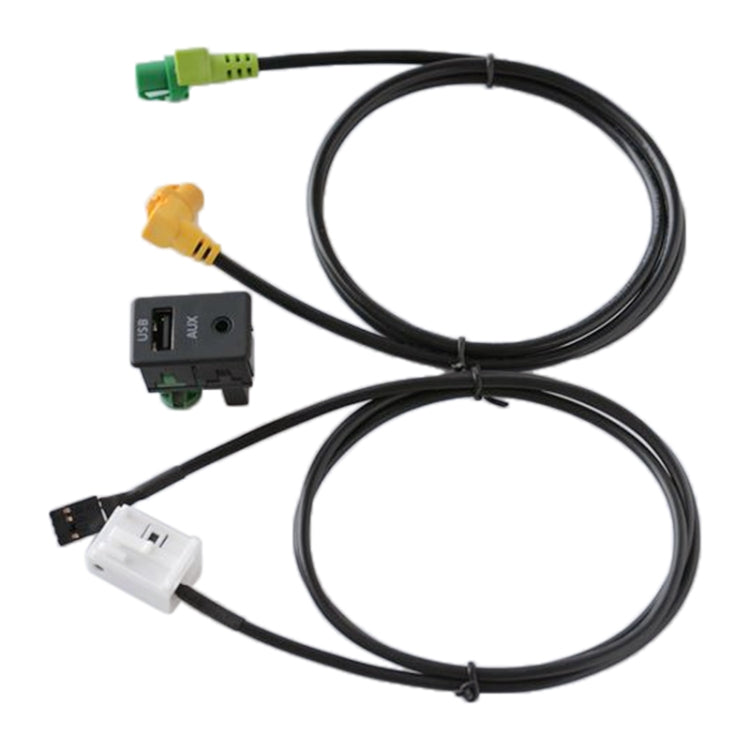 Car AUX USB Switch Holder + Cable Wiring Harness for Volkswagen Magotan / Touran / Polo / Touran RCD510/310+/300+ - In Car by buy2fix | Online Shopping UK | buy2fix