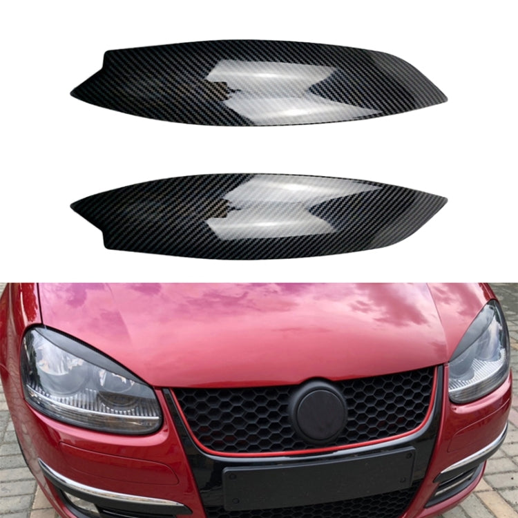 Car Headlight Eyebrow Decoration Sticker for Volkswagen Golf 5 (Carbon Fiber Black) - In Car by buy2fix | Online Shopping UK | buy2fix