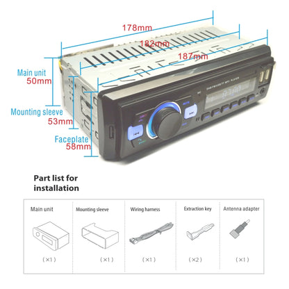 1-Din Car DAB Radio Player Stereo System FM Receiver, Support Bluetooth & U Disk & MP3 & TF Card -  by buy2fix | Online Shopping UK | buy2fix