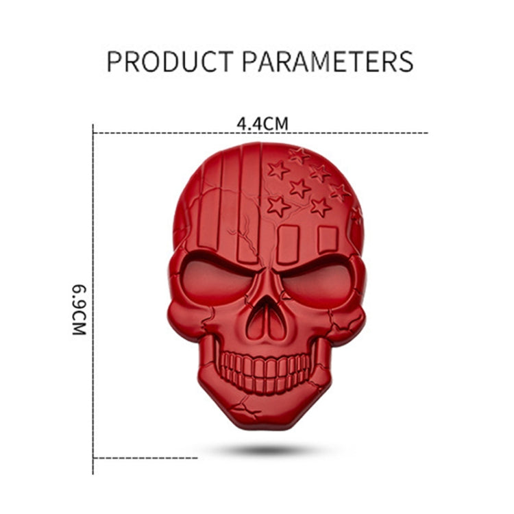 Three-dimensional Devil Skull Metal Plating Car Sticker (Red) - In Car by buy2fix | Online Shopping UK | buy2fix