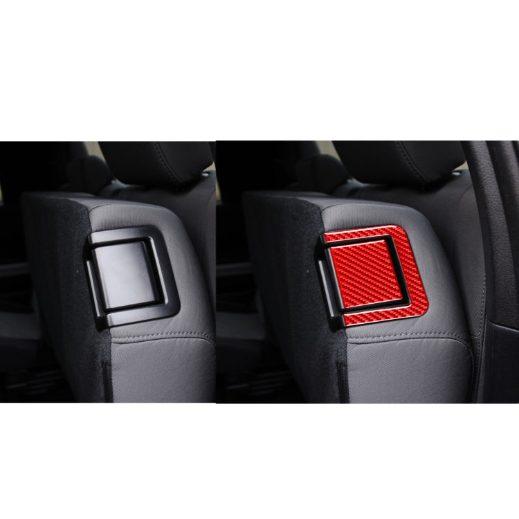 4 PCS / Set Carbon Fiber Car Rear Seat Adjustment Panel Decorative Sticker for Toyota Tundra 2014-2018,Left and Right Drive Universal (Red) - In Car by buy2fix | Online Shopping UK | buy2fix