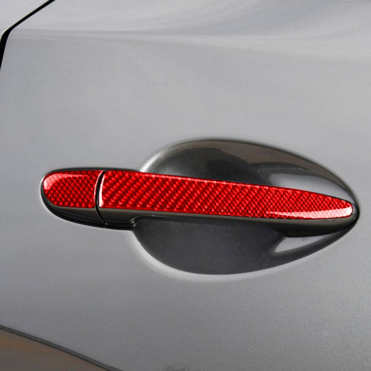 Car Carbon Fiber with Hole Outside Door Handle Decorative Sticker for Mazda CX-5 2017-2018, Right Drive (Red) - In Car by buy2fix | Online Shopping UK | buy2fix