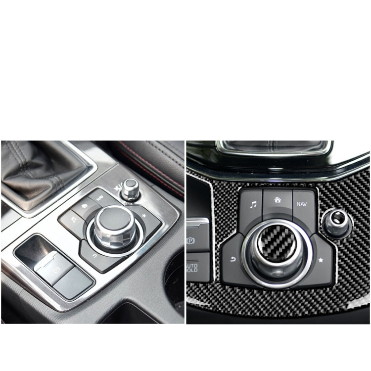 One Set Car Carbon Fiber Central Control Multimedia Knob Decorative Sticker for Mazda 3 / 6 / CX-9 / CX-5, Left and Right Drive Universal -  by buy2fix | Online Shopping UK | buy2fix