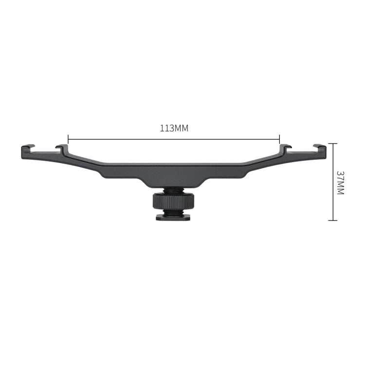 YELANGU YLG0702A Dual Cold Hot Shoe Mount Adapter Aluminum Alloy Extension Bracket (Black) - Camera Accessories by YELANGU | Online Shopping UK | buy2fix