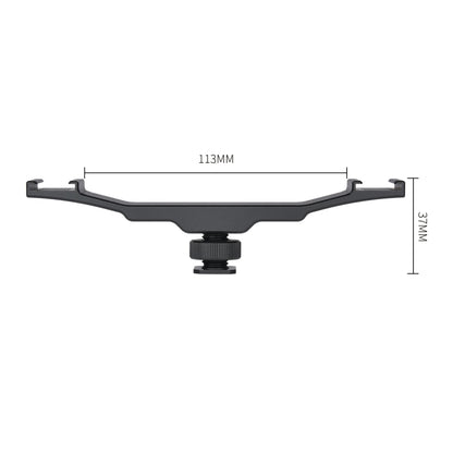 YELANGU YLG0702A Dual Cold Hot Shoe Mount Adapter Aluminum Alloy Extension Bracket (Black) - Camera Accessories by YELANGU | Online Shopping UK | buy2fix