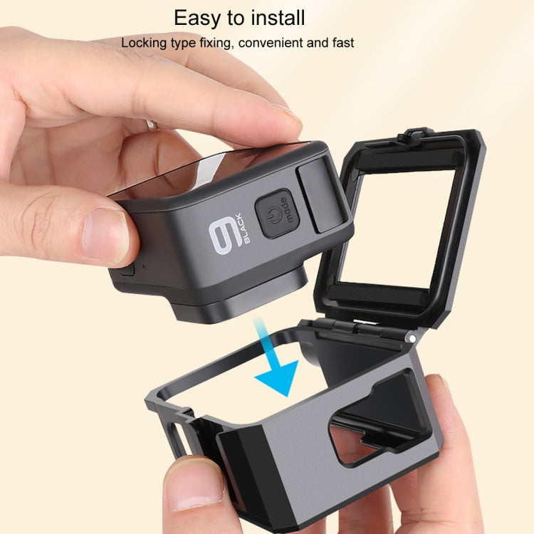 For GoPro HERO10 Black / HERO9 Black ABS Plastic Border Frame Mount Protective Case with Buckle Basic Mount & Screw (Black) - DJI & GoPro Accessories by buy2fix | Online Shopping UK | buy2fix