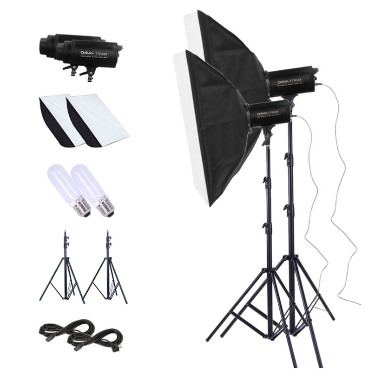 TRIOPO Oubao TTR400W 60x90cm Studio Softbox + Tripod Mount + 2x E27 150W Light Bulb Photography Lighting Tow Piece Set - Camera Accessories by TRIOPO | Online Shopping UK | buy2fix