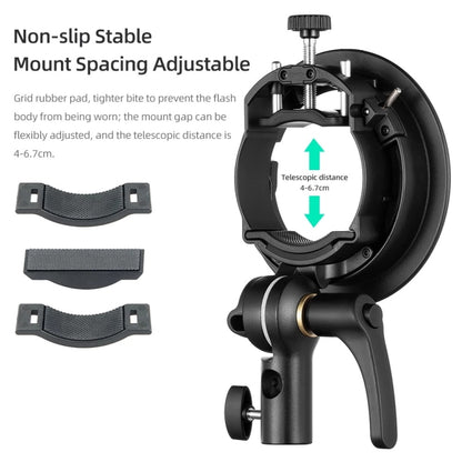 Godox S2 Speedlite S-Type Bracket Bowens Mount Flash S-type Holder Bracket (Black) - Camera Accessories by Godox | Online Shopping UK | buy2fix