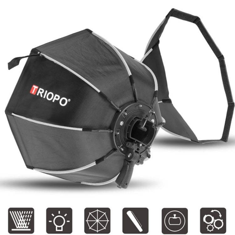TRIOPO KS2-65 65cm Fast Loading Speedlite Flash Octagon Parabolic Softbox Diffuser (Black) - Camera Accessories by TRIOPO | Online Shopping UK | buy2fix