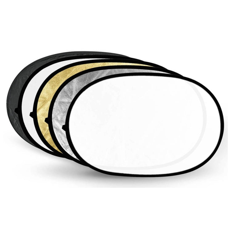 Godox FT05-1 100 x 150cm 5-in-1 Silver / Soft / Gold / White / Black Oval Folding Reflector Board -  by Godox | Online Shopping UK | buy2fix