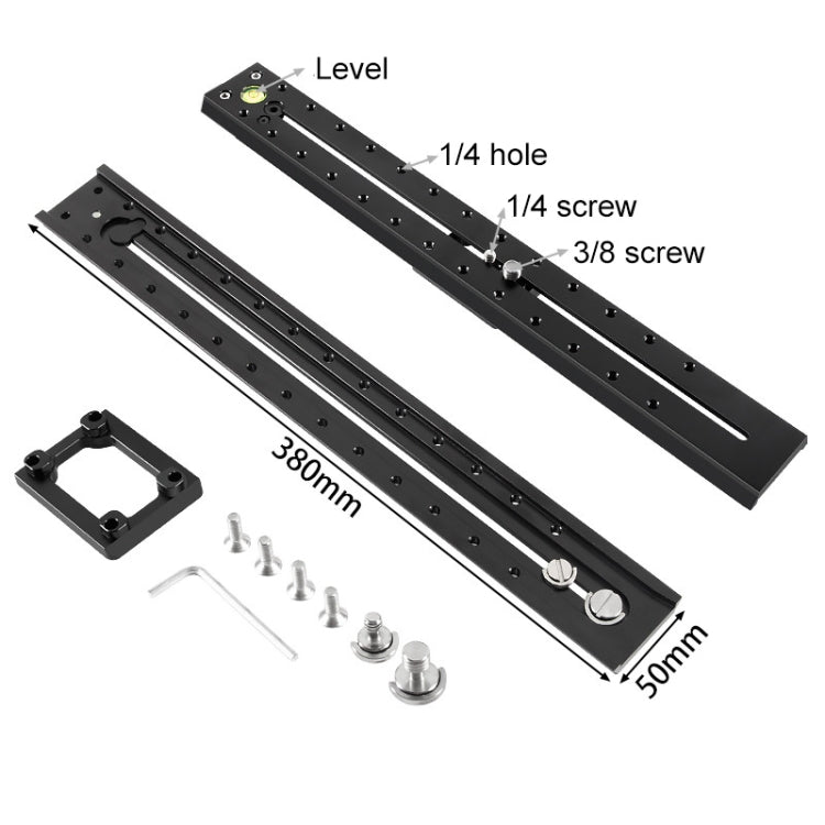 BEXIN VR-380L 380mm Length Aluminum Alloy Extended Quick Release Plate for Manfrotto / Sachtler(Black) - Camera Accessories by BEXIN | Online Shopping UK | buy2fix