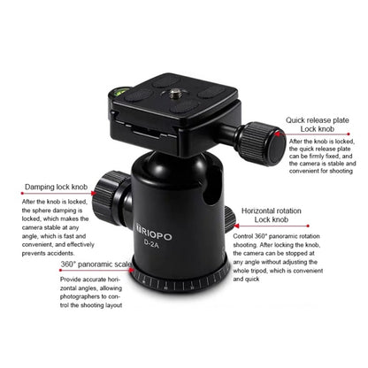 TRIOPO D-2A 360 Degree Rotation Aluminum Alloy Tripod 36mm Ball Head with Quick Release Plate - Tripod Heads by TRIOPO | Online Shopping UK | buy2fix