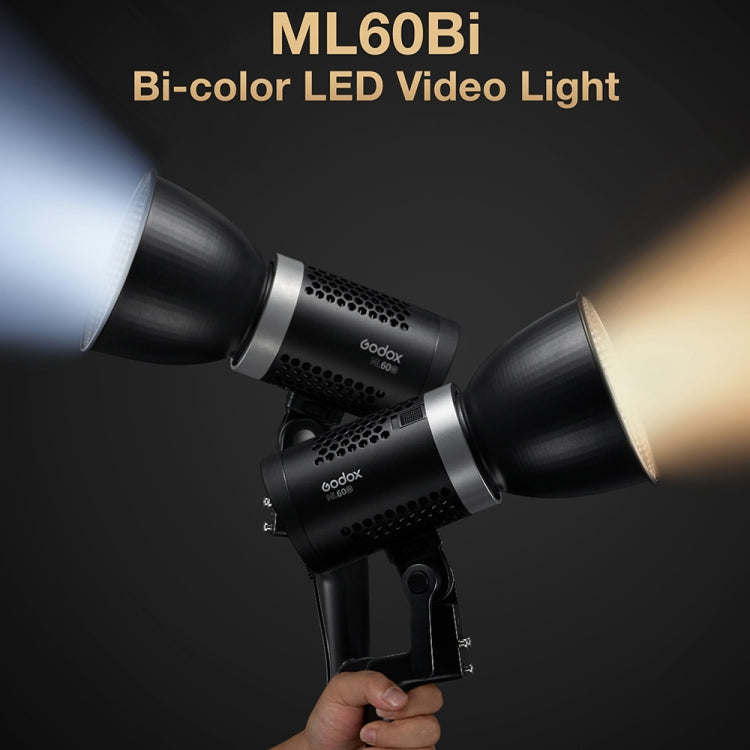 Godox ML60BI 60W LED Light 2800-6500K Brightness Adjustment Video Studio Flash Light(US Plug) - Camera Accessories by Godox | Online Shopping UK | buy2fix