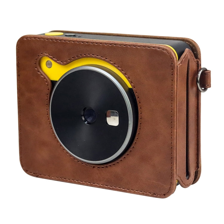 For Kodak Mini Shot 3 Square Retro / C300R instax Full Body Camera PU Leather Case Bag with Strap(Brown) - Camera Accessories by buy2fix | Online Shopping UK | buy2fix