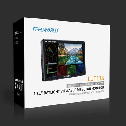 FEELWORLD LUT11S 10.1 inch Ultra High Bright 2000nit Touch Screen DSLR Camera Field Monitor, 3G-SDI 4K HDMI Input Output 1920 x 1200 IPS Panel(UK Plug) - On-camera Monitors by FEELWORLD | Online Shopping UK | buy2fix