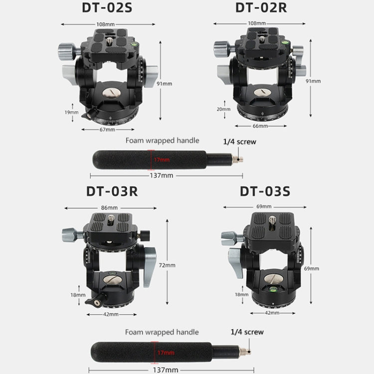 BEXIN DT-03R/S 720 Degree Panorama Heavy Duty Tripod Action Fluid Drag Head with Quick Release Plate - Tripod Heads by BEXIN | Online Shopping UK | buy2fix