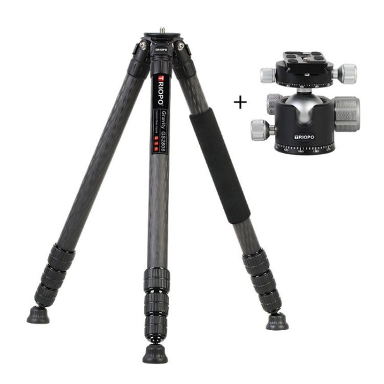 TRIOPO GS2808 Camcorder Photography No Axial Carbon Fiber Tripod Mount Holder with Ball Head, Load: 15KG - Camera Accessories by TRIOPO | Online Shopping UK | buy2fix