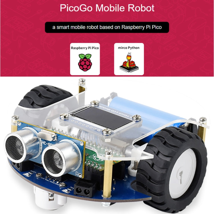 Waveshare PicoGo Mobile Robot, Based on Raspberry Pi Pico, Self Driving, Remote Control(US Plug) - Robotics Accessories by WAVESHARE | Online Shopping UK | buy2fix