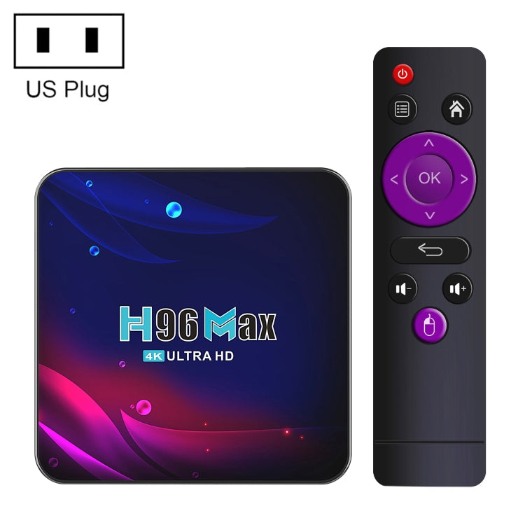 H96 Max V11 4K Smart TV BOX Android 11.0 Media Player with Remote Control, RK3318 Quad-Core 64bit Cortex-A53, RAM: 2GB, ROM: 16GB, Support Dual Band WiFi, Bluetooth, Ethernet, US Plug - Consumer Electronics by buy2fix | Online Shopping UK | buy2fix