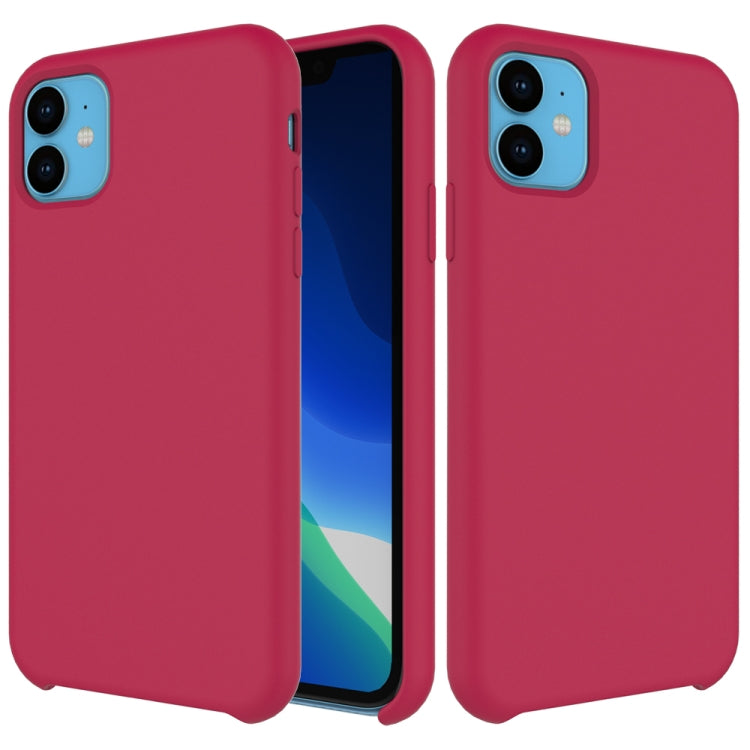For iPhone 11 Solid Color Liquid Silicone Shockproof Case (Rose Red) - iPhone 11 Cases by buy2fix | Online Shopping UK | buy2fix