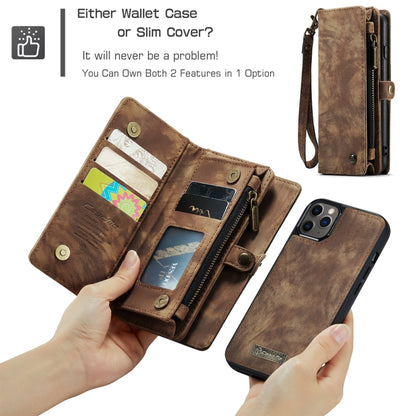 For iPhone 11 Pro CaseMe-008 Detachable Multifunctional Horizontal Flip Leather Case with Card Slot & Holder & Zipper Wallet & Photo Frame (Brown) - iPhone 11 Pro Cases by CaseMe | Online Shopping UK | buy2fix