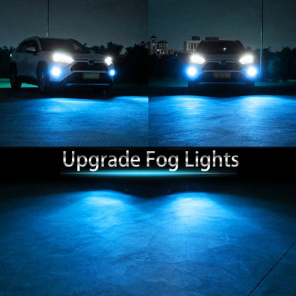 H3 2 PCS DC12-24V / 10.5W Car Double Colors Fog Lights with 24LEDs SMD-3030 & Constant Current, Box Packaging(White Light + Ice Blue Light) - In Car by buy2fix | Online Shopping UK | buy2fix