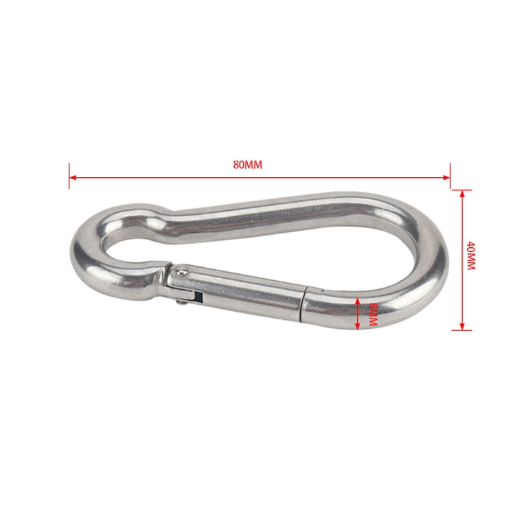RV Trailer Spring Safety Rope Breakaway Cable, Safety Buckle Size:M8 x 80mm(Silver) - In Car by buy2fix | Online Shopping UK | buy2fix