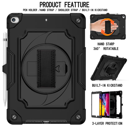 360 Degree Rotation Turntable Contrast Color Robot Shockproof Silicone + PC Protective Case with Holder For iPad 10.2 / 10.2 (2020) / Pro 10.5(Black) - iPad Air (2022) / (2020) 10.9 Cases by buy2fix | Online Shopping UK | buy2fix