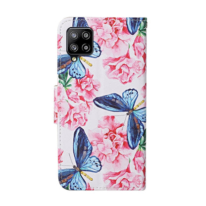 For Samsung Galaxy A12 Colored Drawing Pattern Horizontal Flip Leather Case with Holder & Card Slots & Wallet & Lanyard(Dragonfly Flower) - Samsung Accessories by buy2fix | Online Shopping UK | buy2fix