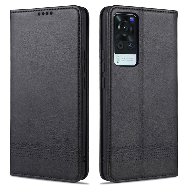 For vivo X60 5G AZNS Magnetic Calf Texture Horizontal Flip Leather Case with Card Slots & Holder & Wallet(Black) - vivo Cases by AZNS | Online Shopping UK | buy2fix