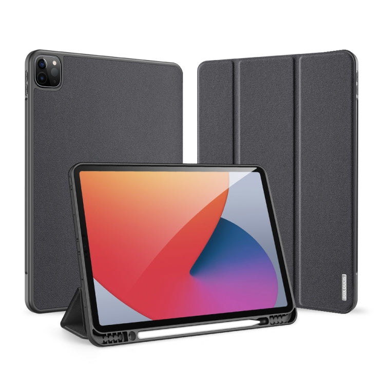 For iPad Pro 12.9 2022 / 2021 / 2020 DUX DUCIS Domo Series Horizontal Flip Magnetic TPU + PU Leather Tablet Case with Three-folding Holder & Pen Slot & Sleep / Wake-up Function(Black) - iPad Pro 12.9 (2022/2021) Cases by DUX DUCIS | Online Shopping UK | buy2fix