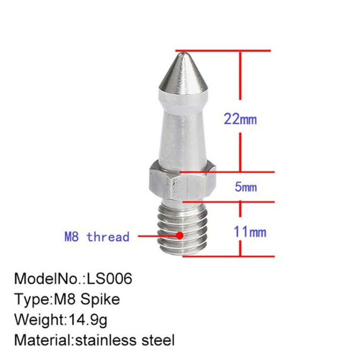 BEXIN LS006 2PCS Stainless Steel M8 inch Feet Screws For SLR Tripod - Camera Accessories by BEXIN | Online Shopping UK | buy2fix