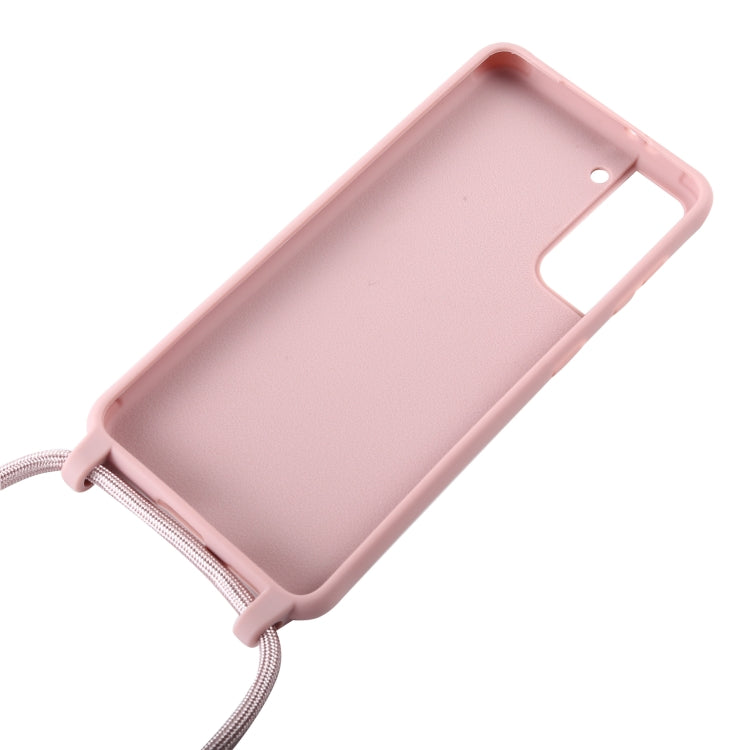 For Samsung Galaxy S21 5G Candy Colors TPU Protective Case with Lanyard(Pink) - Samsung Accessories by buy2fix | Online Shopping UK | buy2fix