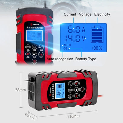 DEMUDA DC-80 Car Battery Charger 12V/24V Intelligent Pulse Repair Type Lead-acid Battery, Plug Type:EU Plug(Yellow) - In Car by buy2fix | Online Shopping UK | buy2fix