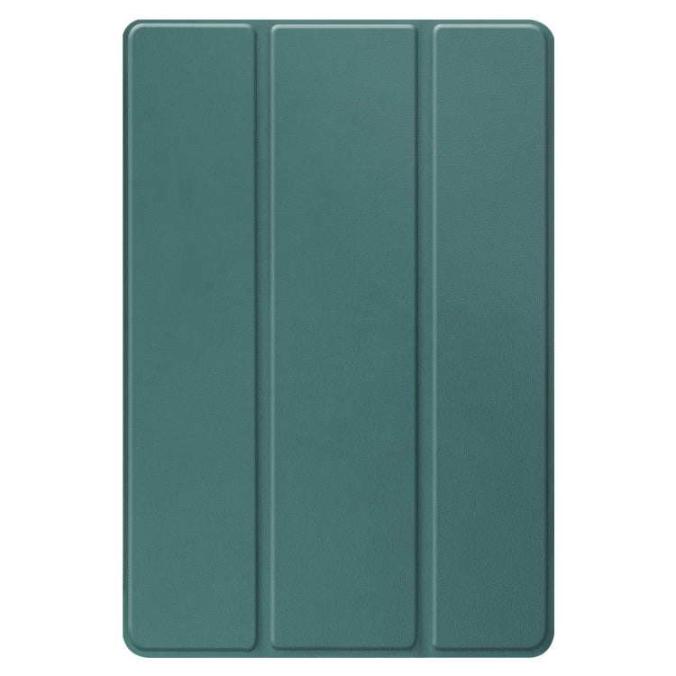 For Amazon Fire HD 10 (2021) Custer Texture Horizontal Flip Leather Case with Three-folding Holder & Sleep / Wake-up Function(Dark Green) - Mobile Accessories by buy2fix | Online Shopping UK | buy2fix