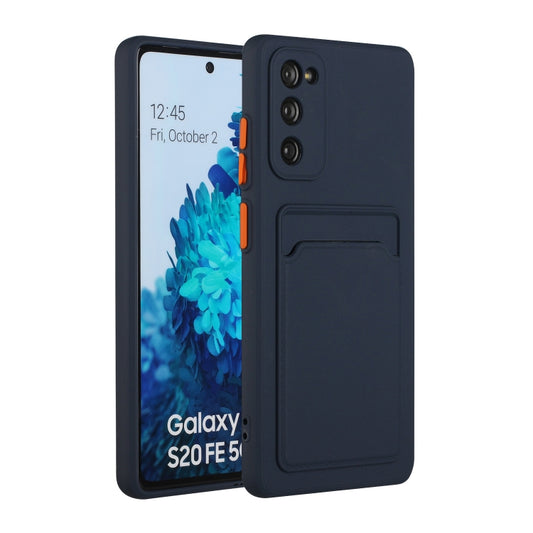 For Samsung Galaxy S20 FE Card Slot Design Shockproof TPU Protective Case(Dark Blue) - Samsung Accessories by buy2fix | Online Shopping UK | buy2fix
