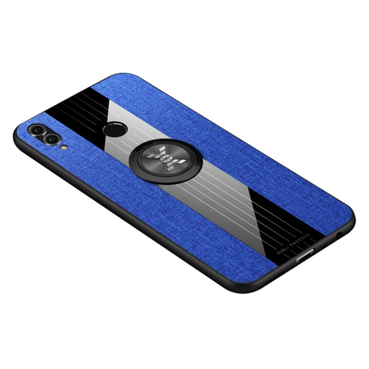 For Huawei Honor 8X XINLI Stitching Cloth Textue Shockproof TPU Protective Case with Ring Holder(Blue) - Honor Cases by XINLI | Online Shopping UK | buy2fix