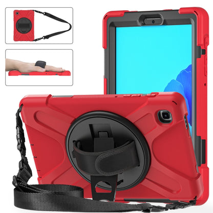 For Samsung Galaxy Tab A7 Lite T220 / T225 Silicone + PC Protective Case with Holder & Shoulder Strap(Red) - Samsung Accessories by buy2fix | Online Shopping UK | buy2fix