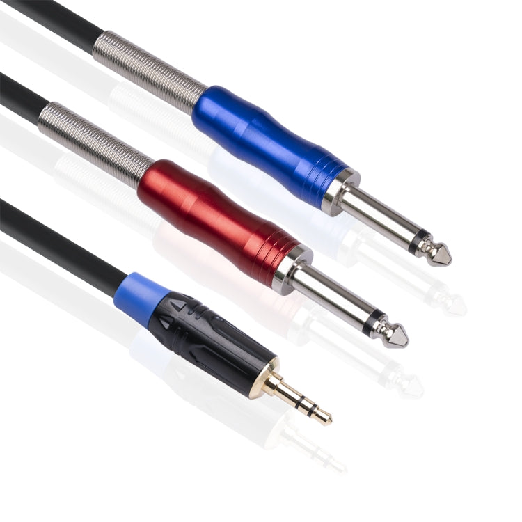 TC195BULS01-30 3.5mm Male to Dual 6.35mm Mono Male Audio Cable, Length:3m - Consumer Electronics by buy2fix | Online Shopping UK | buy2fix