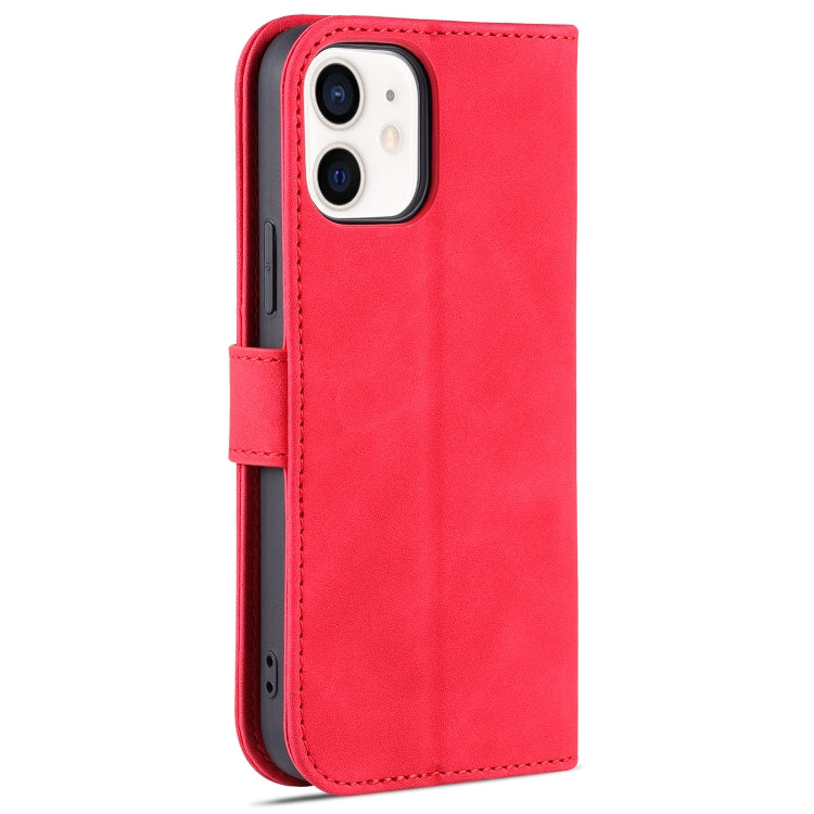 For iPhone 12 / 12 Pro AZNS Skin Feel Calf Texture Horizontal Flip Leather Case with Card Slots & Holder & Wallet(Red) - iPhone 12 / 12 Pro Cases by AZNS | Online Shopping UK | buy2fix