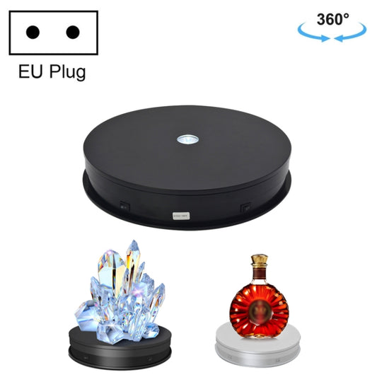 30cm Electric Rotating Turntable Display Stand  LED Light Video Shooting Props Turntable, Power Plug:220V EU Plug(Black) - Camera Accessories by buy2fix | Online Shopping UK | buy2fix