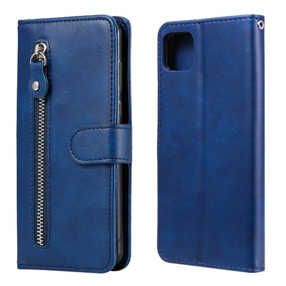 For Samsung Galaxy A22 5G Fashion Calf Texture Zipper Horizontal Flip Leather Case with Holder & Card Slots & Wallet(Blue) - Galaxy Phone Cases by buy2fix | Online Shopping UK | buy2fix