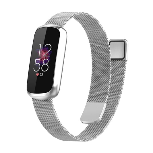 For Fitbit Luxe Special Edition Milanese Metal Magnetic Watch Band(Silver) - Watch Bands by buy2fix | Online Shopping UK | buy2fix