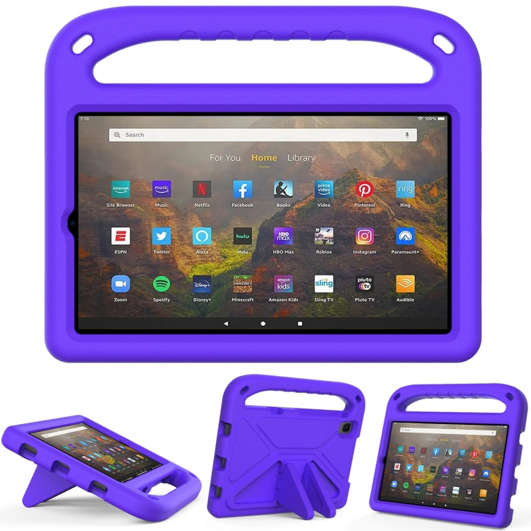 For Lenovo Tab M8 FHD TB-8505F / TB-8705X 8.0 inch & Tab M8 TB-8505 / TB-8705 / TB-8506 2021 Handle Portable EVA Shockproof Anti Falling Protective Case with Triangle Holder(Purple) - Lenovo by buy2fix | Online Shopping UK | buy2fix