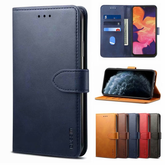 For Samsung Galaxy S21 Ultra 5G GUSSIM Business Style Horizontal Flip Leather Case with Holder & Card Slots & Wallet(Blue) - Galaxy S21 Ultra 5G Cases by GUSSIM | Online Shopping UK | buy2fix