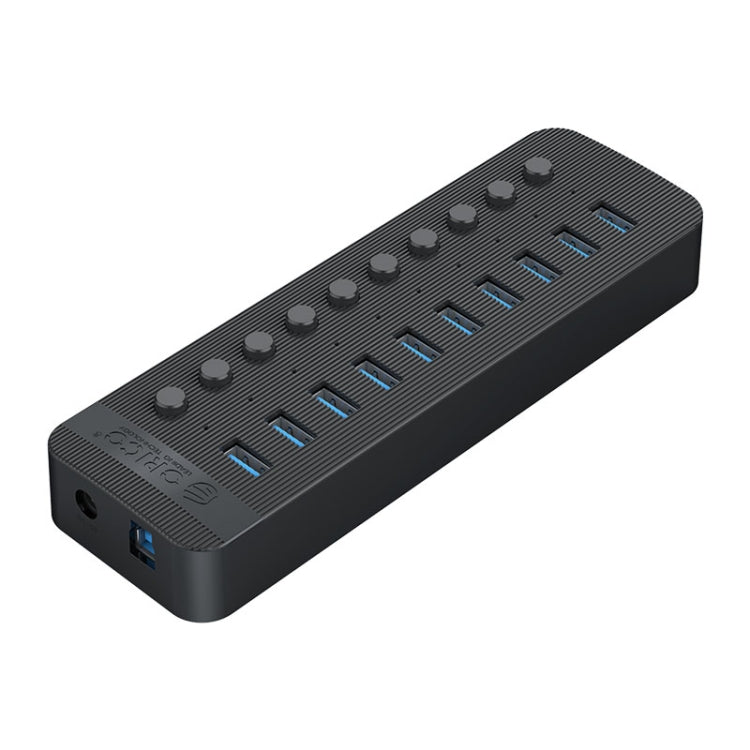 ORICO CT2U3-10AB-BK 10 In 1 Plastic Stripes Multi-Port USB HUB with Individual Switches, US Plug(Black) - USB 3.0 HUB by ORICO | Online Shopping UK | buy2fix