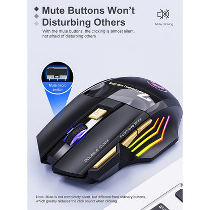 iMICE GW-X7 7-button Silent Rechargeable Wireless Gaming Mouse with Colorful RGB Lights(Black) -  by iMICE | Online Shopping UK | buy2fix