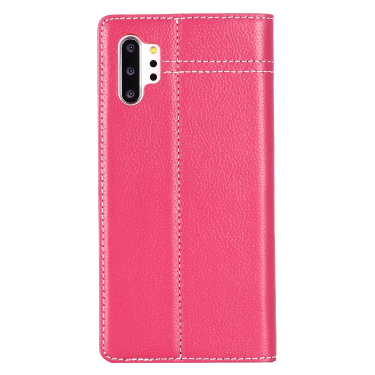 For Galaxy Note 10+ GEBEI Top-grain Leather Horizontal Flip Protective Case with Holder & Card Slots(Rose Red) - Galaxy Phone Cases by GEBEI | Online Shopping UK | buy2fix