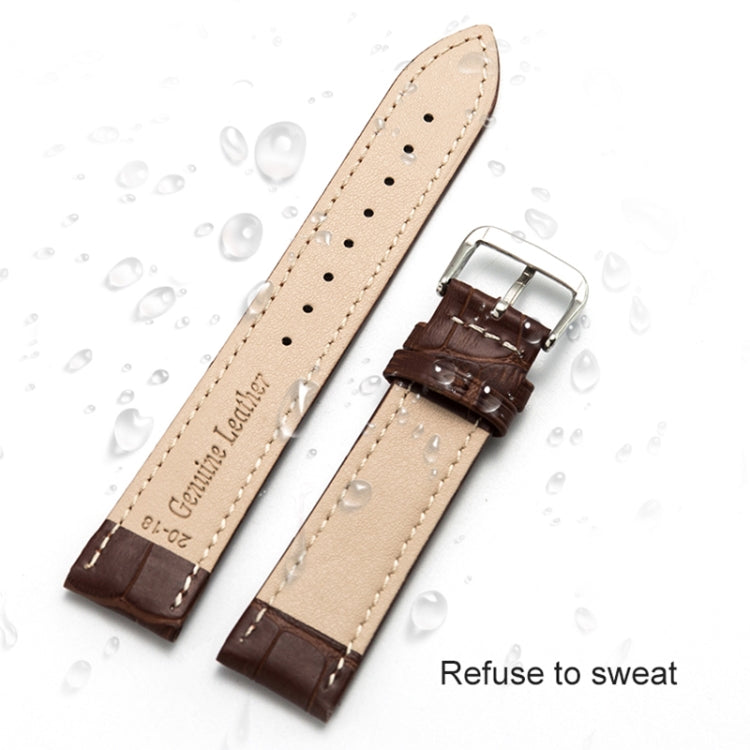 14mm Two-layer Cowhide Leather Bamboo Joint Texture Watch Band(White) - Smart Wear by buy2fix | Online Shopping UK | buy2fix